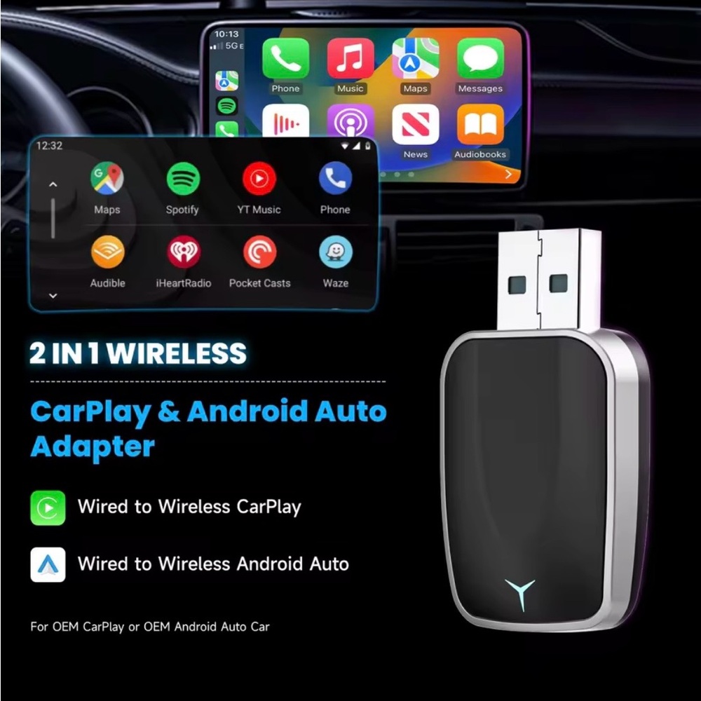Wireless Car Adapter CarPlay with Easy Setup